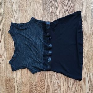 (M) Citrine Collection Viscose Blend Made in Canada Top Lace Black Tie Stripes